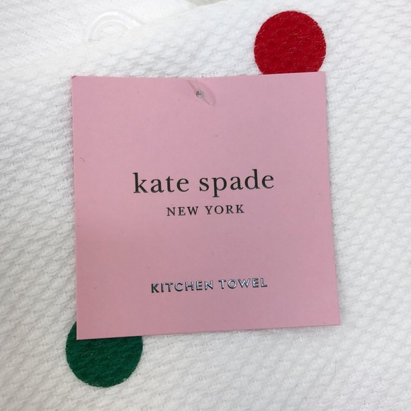 Kate Spade White with Red & Green Balls Towels - Picture 2 of 5